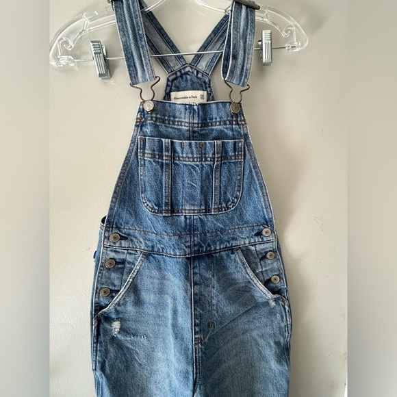 Abercrombie & Fitch Distressed Denim Overalls XXS - Picture 4 of 10